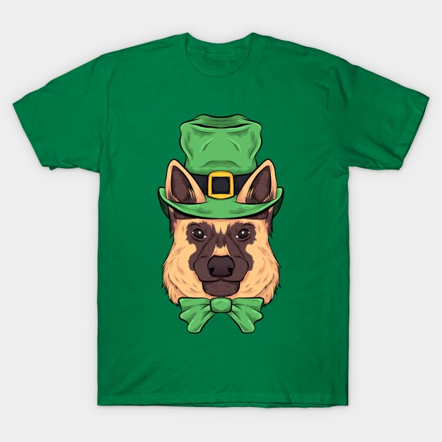 german shepherd st patricks day dog funny cute T-Shirt by the house of parodies